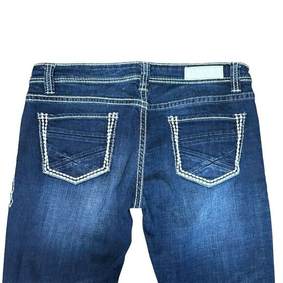 Rock & Roll Cowgirl Women's Wide-Leg Jeans 32x32 dark Wash Blue Denim - Picture 7 of 12